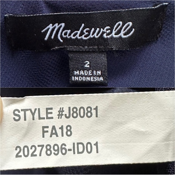 Madewell Tank Top Velvet Button-Down Cami Blue 2 - Picture 8 of 11